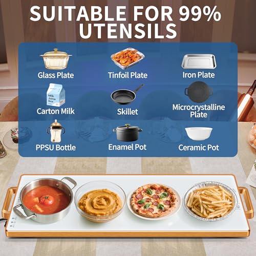 Warming Trays for Buffets Party (White / Long 31.5"x11.8")