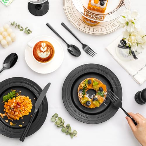Black Silverware Set for 8 (40-Piece / Black)