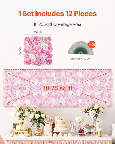 3D Flower Wall Panel (Flower / 15*15IN 12P)