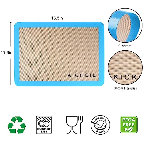 Silicone Baking Mats Set of 4 ((16.5" x 11.6") 4 Half Sheet)