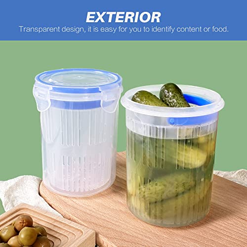 Pickle Jar 24oz 2Pack Pickle container with strainer Pickle Holder Keeper Lifter (2PACK)