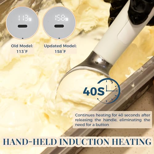 Heated Ice Cream Scoop Rechargeable (White / 2 oz)