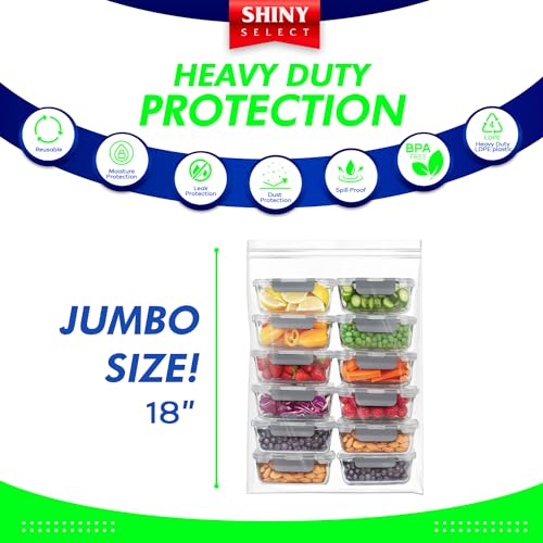 12 Count Double Zipper Jumbo Bags (12 Count 2 Mill)