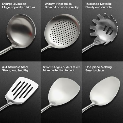 18 10 Stainless Steel Kitchen Utensils Set (Small / SILVER-10 Pieces)