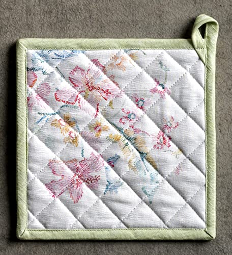 Pot Holders 100% Cotton Potholders (102 - Paradise Island / 8" x 8" (Pot Holder Pack of 2))