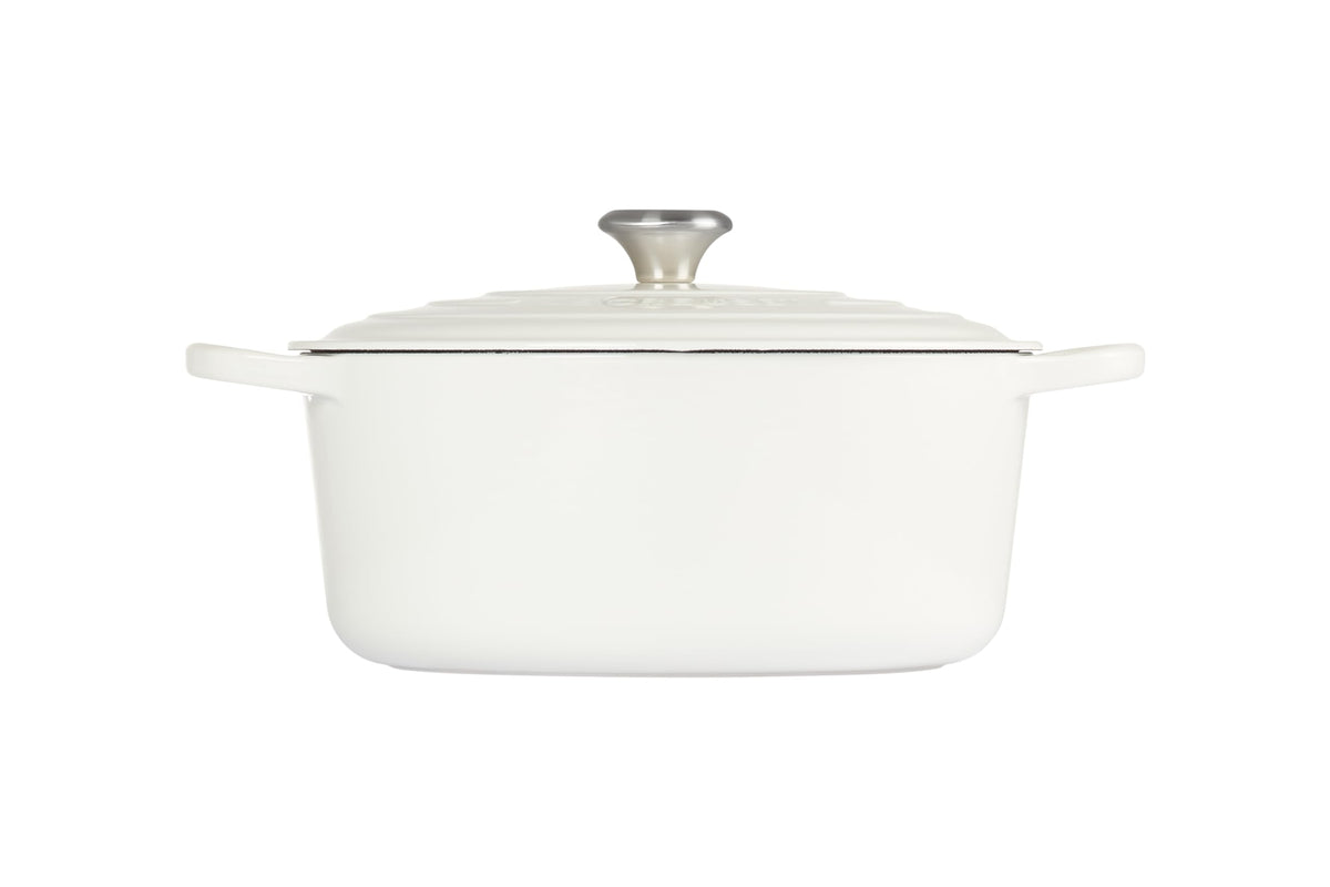 Enameled Cast Iron Round Dutch Oven (White / 9 Qt)