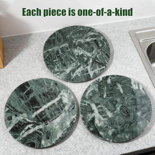 12" Marble Lazy Susan Turntable (Green / 12")