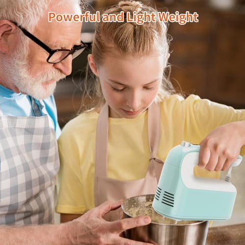 9 Speed Digital Hand Mixer Electric (Ice Blue/White)