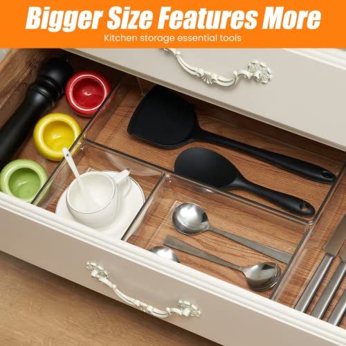 12 Pack Clear Plastic Drawer Organizer Set (12 Count)