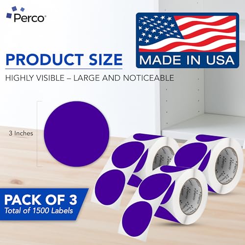 Purple Perforated Round Circle Dot Sticker 3 (Purple / 3 Inch)