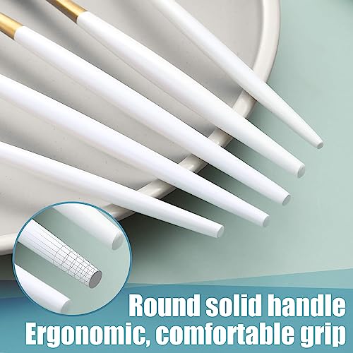 Matte White Gold Silverware Set for 6 (White Gold / 30 Pieces Set)