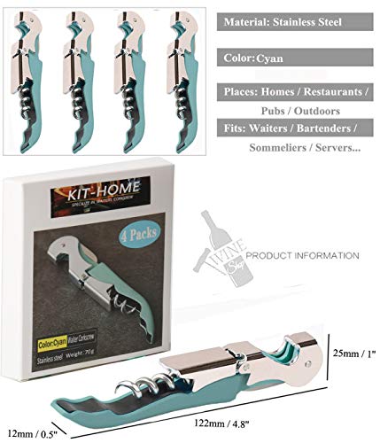 Professional Waiter Corkscrew Wine Openers Set (4 Count)