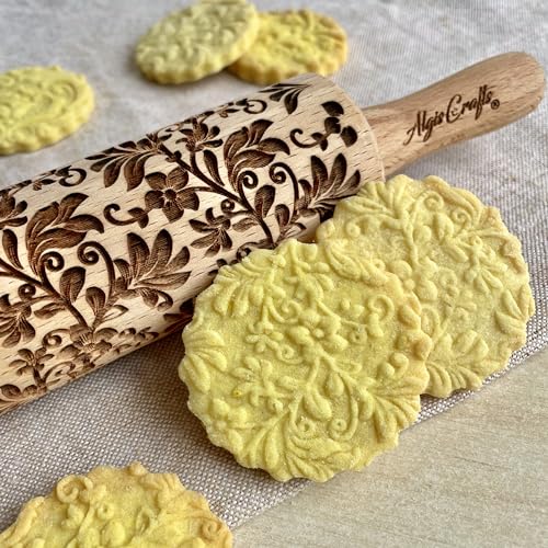 FLOWERS 3 Kid Rolling Pin Set with Damask