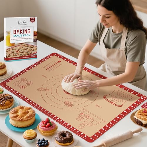 Silicone Macaron Baking Mat with 10 Easy Recipes