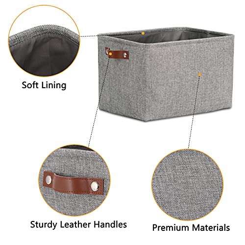 Medium Storage Baskets for Organizing (Grey / L-15"x11"x9.5")