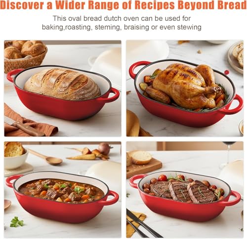 2.5 QT Enameled Cast Iron Sourdough Bread Oven (Red / 2.5 QT)