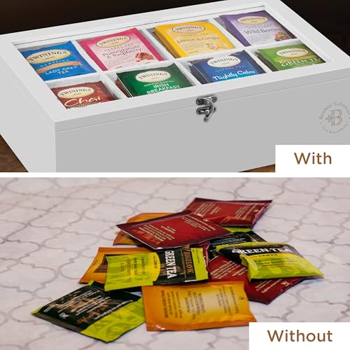 Tea Bag Organizer with Drawer (White)