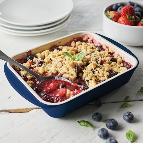 Mae 3 Pc Ceramic Porcelain Baking Pans Set (Cobalt)