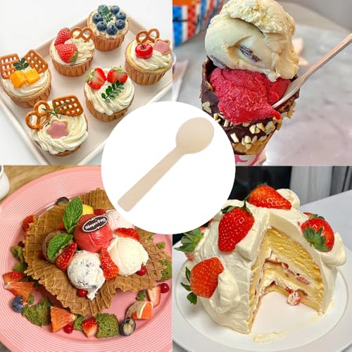 1000 Pcs mini wooden spoons 4 (4-inch length)