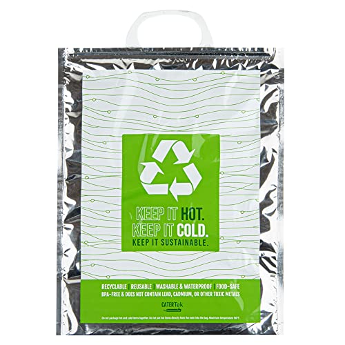 Green And Silver Plastic Thermal Bag (11.75")