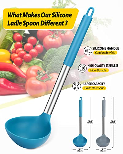 Silicone Soup Ladle Spoon Kitchen Utensils (2 Count)