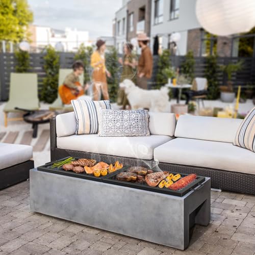 Foldable Rectangular Heavy‑Duty Steel Fire Pit Cooking Grate (44 inch)