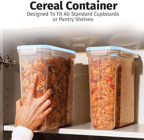 2 Pack (6.3L / 213OZ) EXTRA Large Airtight Food Storage Cereal Containers for Bulk Food Storage BPA-Free Plastic Container, Pantry Organization and Canister for Rice, Pasta, Sugar & Flour (Blue)
