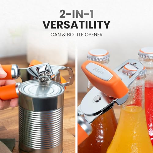 Heavy Duty Stainless Steel Can Opener Manual with Bottle Opener