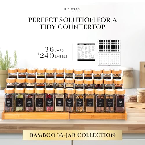 Thick Glass Spice Jars With Bamboo Lids 4 oz