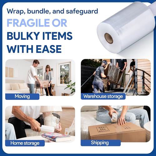 5" Plastic Stretch Wrap with Handles (12 Count)