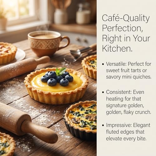 12Packs Mini Tart Pans 4 Inch Tart Pan Removable Bottom Round Nonstick Quiche Pan (4 Inch X 0.75-inch)