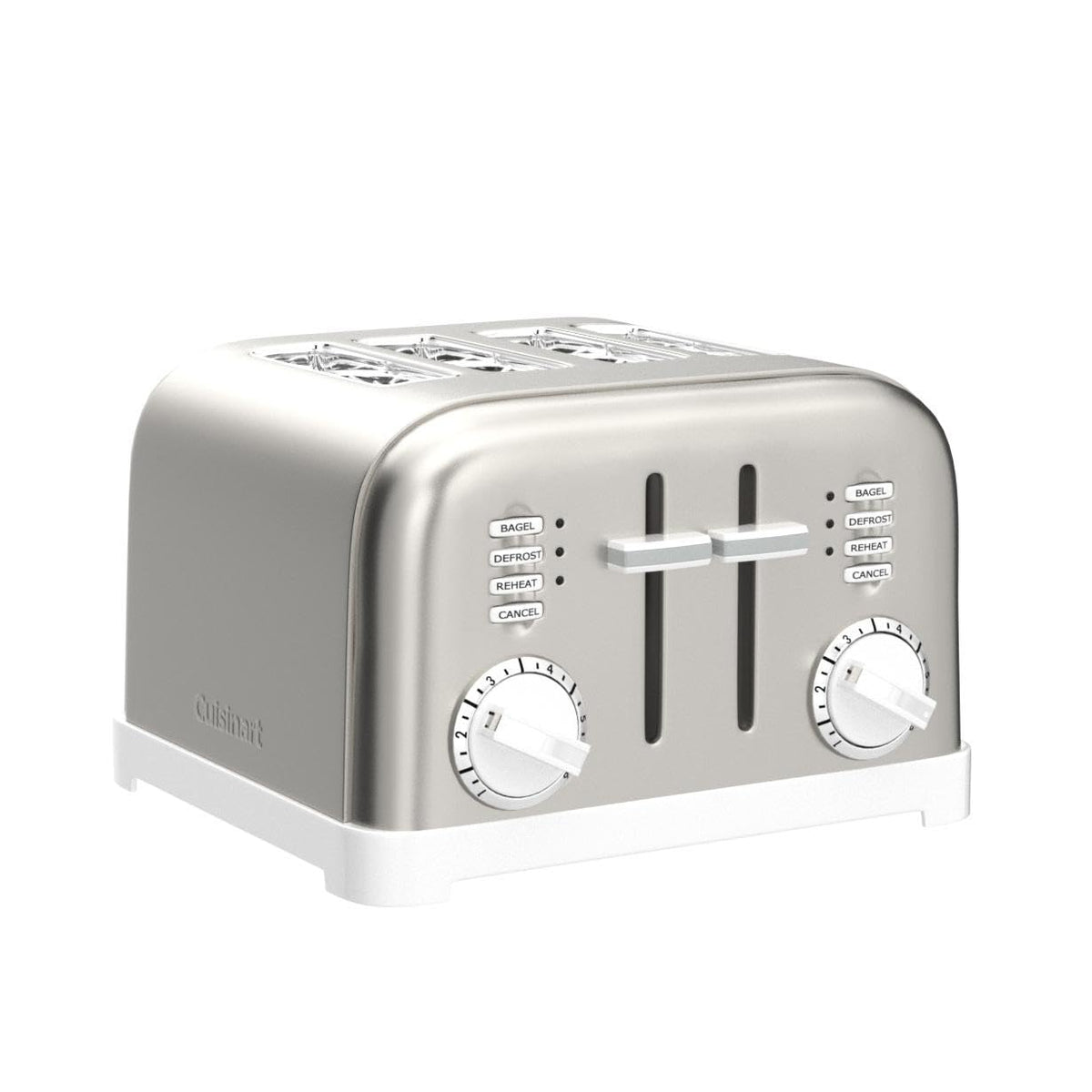 CPT-180WP1 4-Slice Metal Classic Toaster, White/Stainless Steel (White)