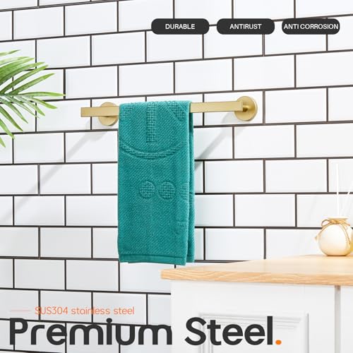 16 Inch Bathroom Towel Bar Bath Towel Rack Kitchen Towel Holder Towel Hanger Wall Mounted SUS304 Stainless Steel Brushed Gold AN4001GD (Brushed Gold / 16-Inch)