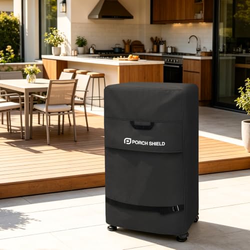 30 inch Outdoor Smoker Cover 20W x 18D x 33H inch (20"W x 18"D x 33"H / Black)