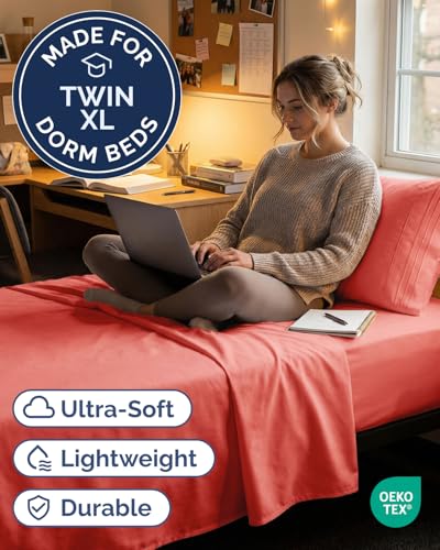 Twin XL 3 Piece Sheet Set (28 - Coral / Twin XL)