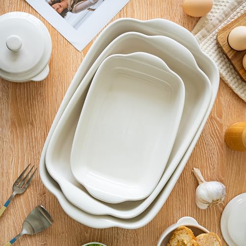 Ceramic Baking Dishes Set of 3 (OffWhite)