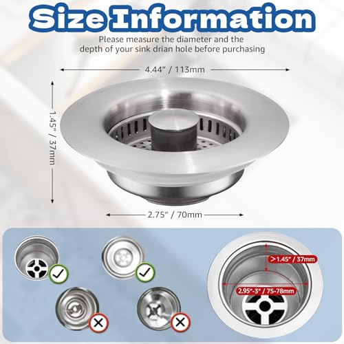 4 in 1 Kitchen Sink Drain Strainer Stopper