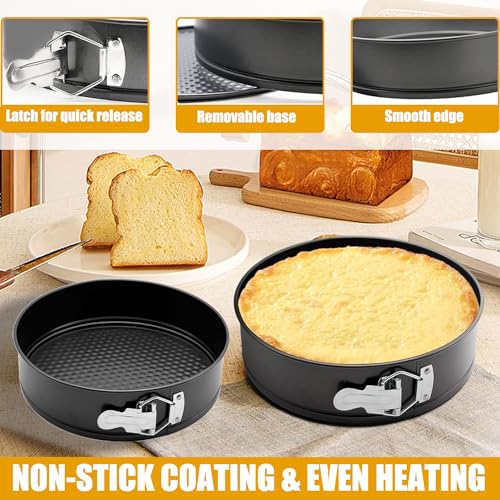 9 Inch Springform Pan Baking Pans Round Leakproof Nonstick Removable Bottom Bakeware for Cake (Round / 9 Inch)
