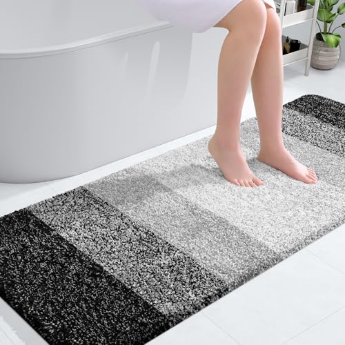 Bathroom Runner Rug 59x24 (59" X 24" / Black)