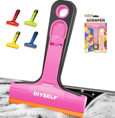 Plastic Scraper Tool with 5 Pcs 4 (5PCS Plastic Blades / Pink)