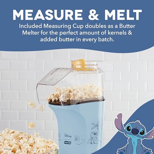 Disney Dash Stitch Fresh Pop Popcorn Maker (Light Blue- Stitch / 16 cups)
