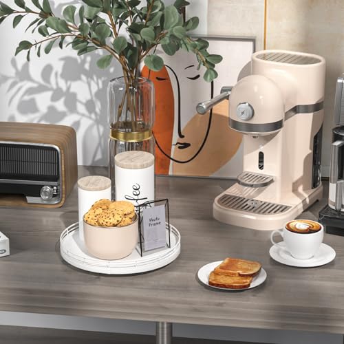 10 Inch Oak Lazy Susan Spice Organizer (White / 10)