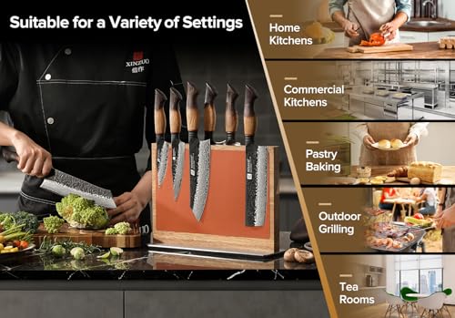 Double Sided Magnetic Knife Rack (Acacia Wood Knife Holder)