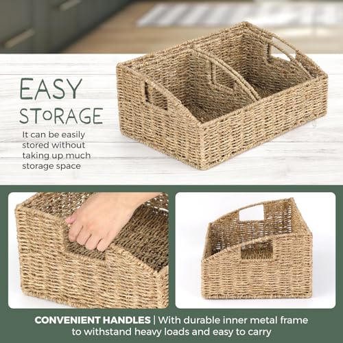 Set of 3 Handwoven Storage Baskets (Dark Brown)
