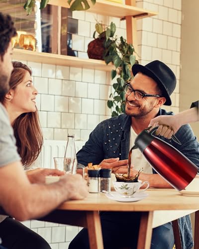 70 Oz Thermal Coffee Carafe for keeping hot (Black/Red / 2× 70 Ounces)