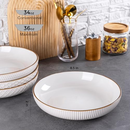 8.5'' Large Pasta Bowls (36oz / Off-White)