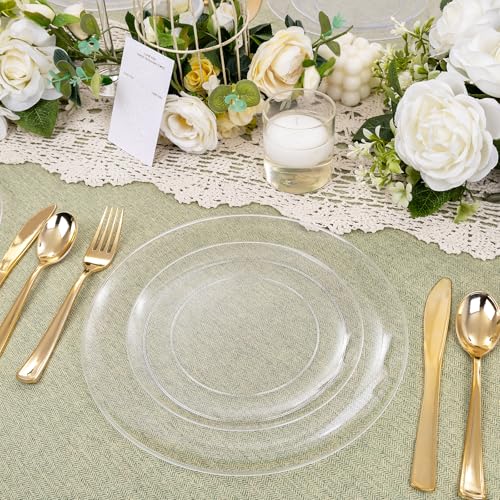 60PCS Clear Plastic Plates (Clear / 60)