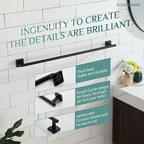 36'' Towel Rails Bathroom Towel Bars Matte Black 36 Inch Bath Towel Holder for Washroom Kitchen Wall Stainless Steel B4005BK (Matte Black / 36-Inch)