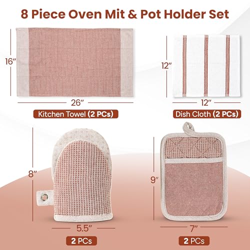 Potholders for Kitchens (10: Oven Mitts - Canyon Rose / Oven Mitt Set - 8 Pack)