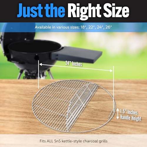 SnS Grills Slow ‘N Sear EasySpin Charcoal Grill Cooking Grate (EasySpin Grill Grate / 24")